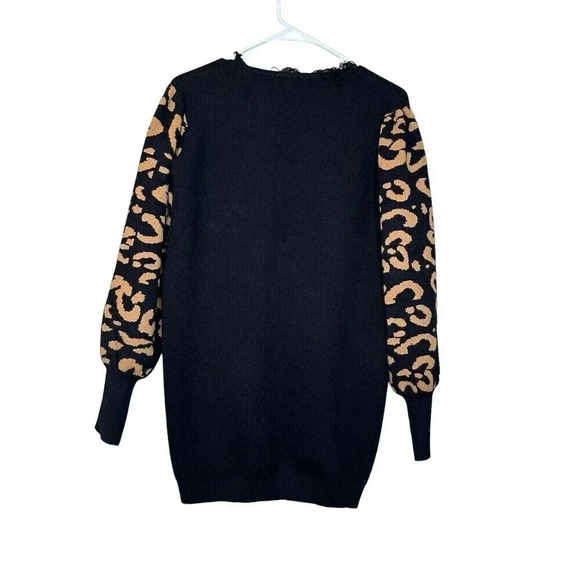 THML ZAMBEZI PUFF SLEEVE LEOPARD PRINT CARDIGAN Size Medium - Picture 4 of 8